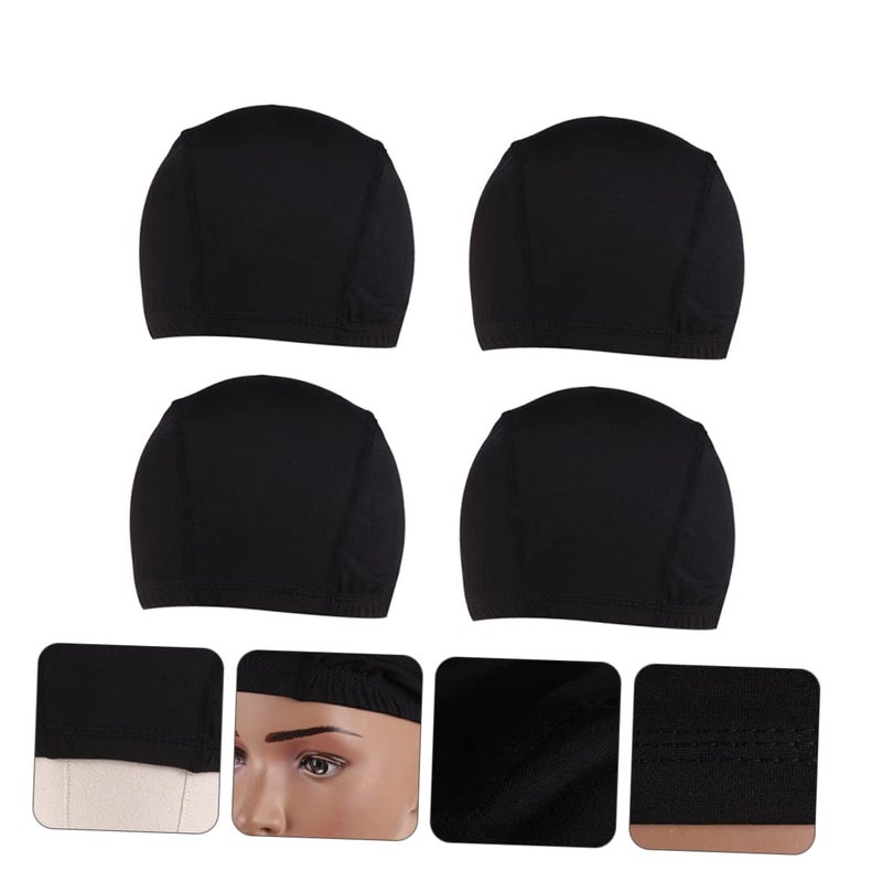4pcs Stretch Dome Wig Caps Breathable Liner Wide Elastic Band Comfortable Wig Making Scalp Protection - Image 2